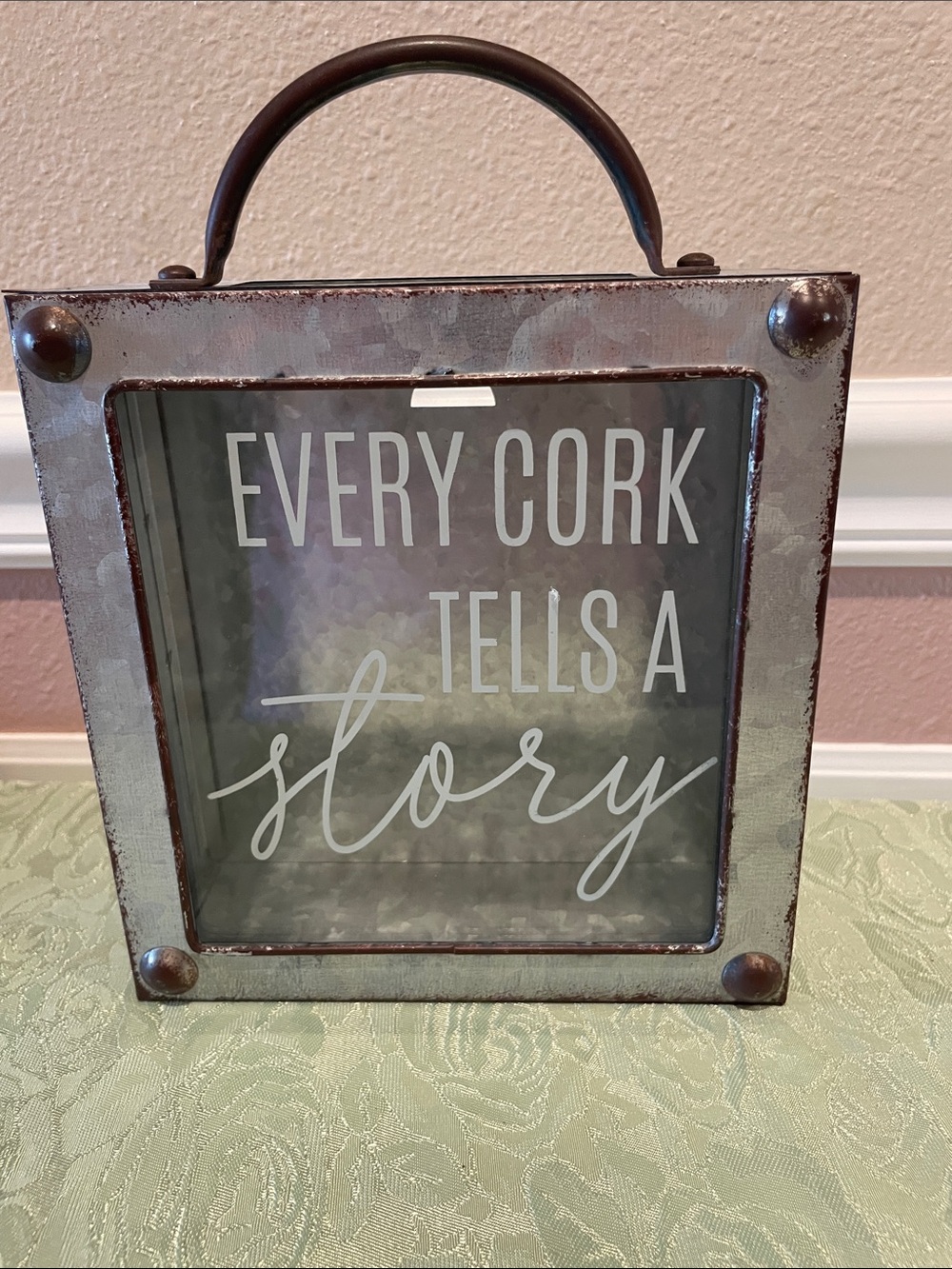 Every Cork Tells a Story Decorative Cork Box - Distressed Silver